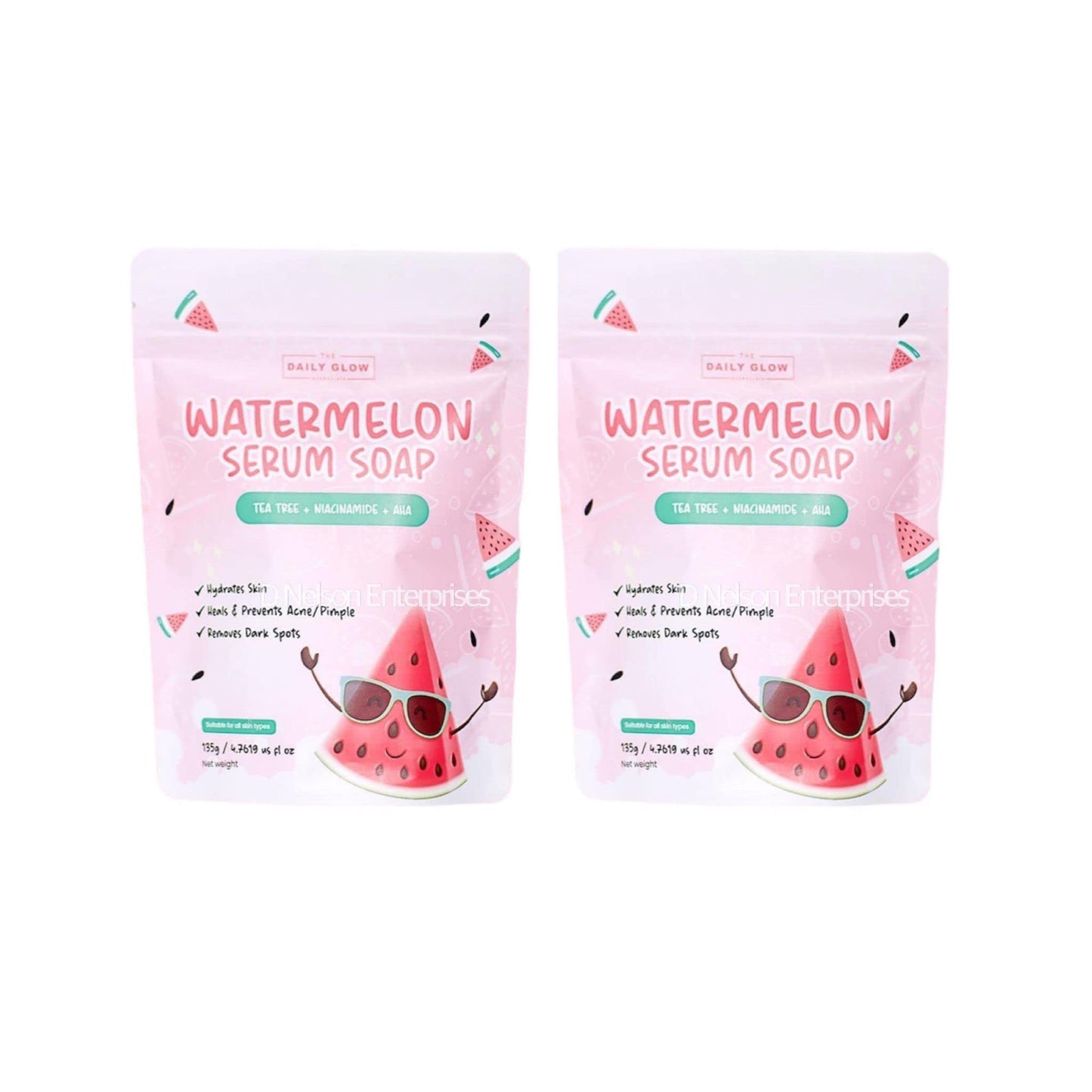 The Daily Glow Essentials Watermelon Serum Soap, 2 Bars x 135g Beauty & Personal Care The Daily Glow Essentials