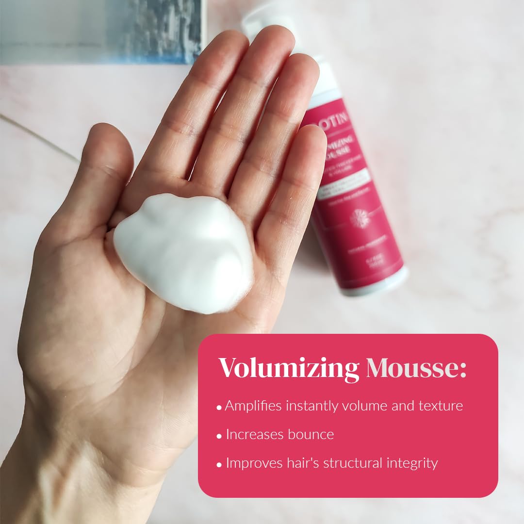Kerotin Volumizing Mousse, Root Volumizer, Hair Thickening Styling Foam for Volume, Texture & Body, Tames Frizz & Flyaways, Ideal for Fine and Thin Beauty & Personal Care K Kerotin