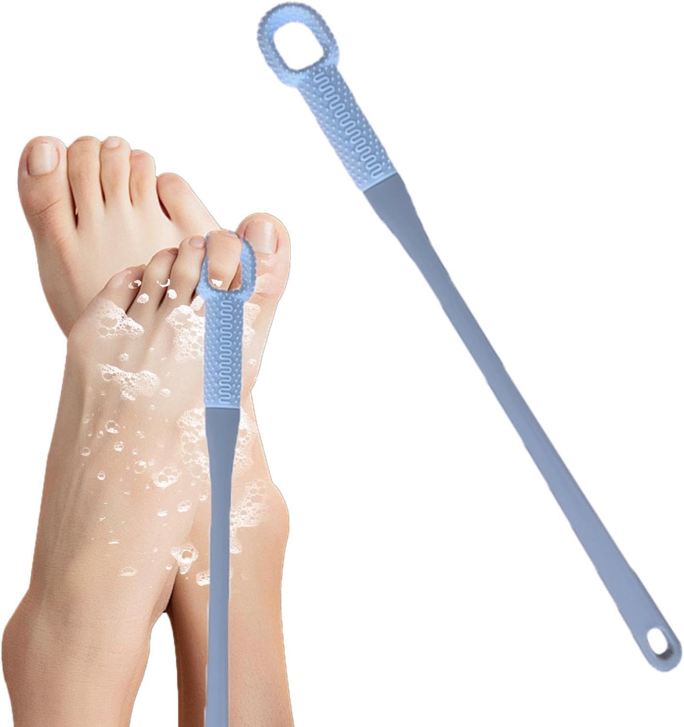FAFOUR Toe Cleaning Brush, Silicone Bristles Foot Brush, Comfortable Silicone Bristles Toe Brush, Clean Dirt Between Toes, for Shower with Long Handle Beauty and Personal Care FAFOUR