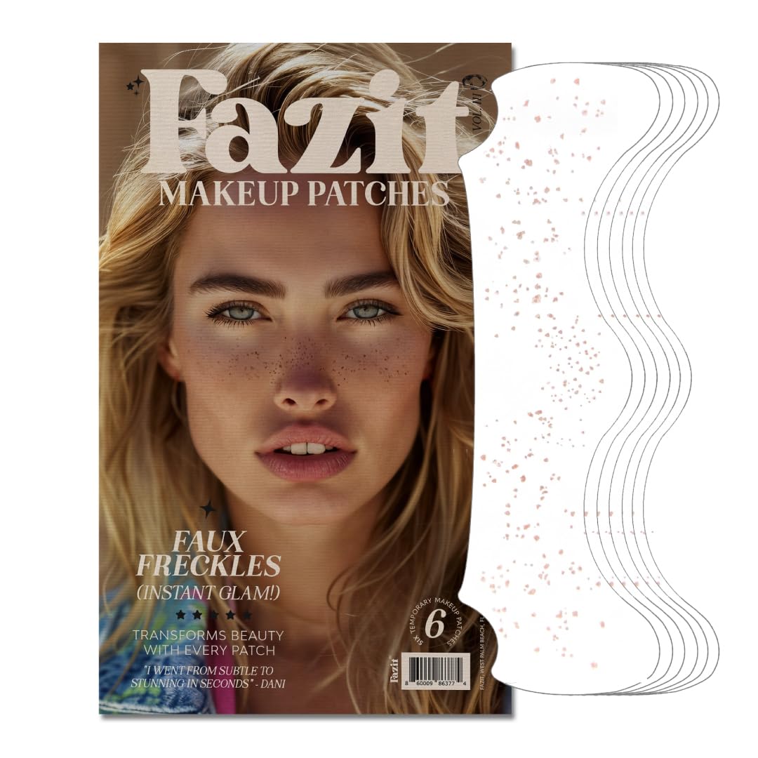 Fazit Makeup Patches - Faux Freckles - Glow Up Make-Up Patches - Cute Glitter Makeup Accessories For Women - Cosmetic Glitter For Face Beauty & Personal Care Fazit