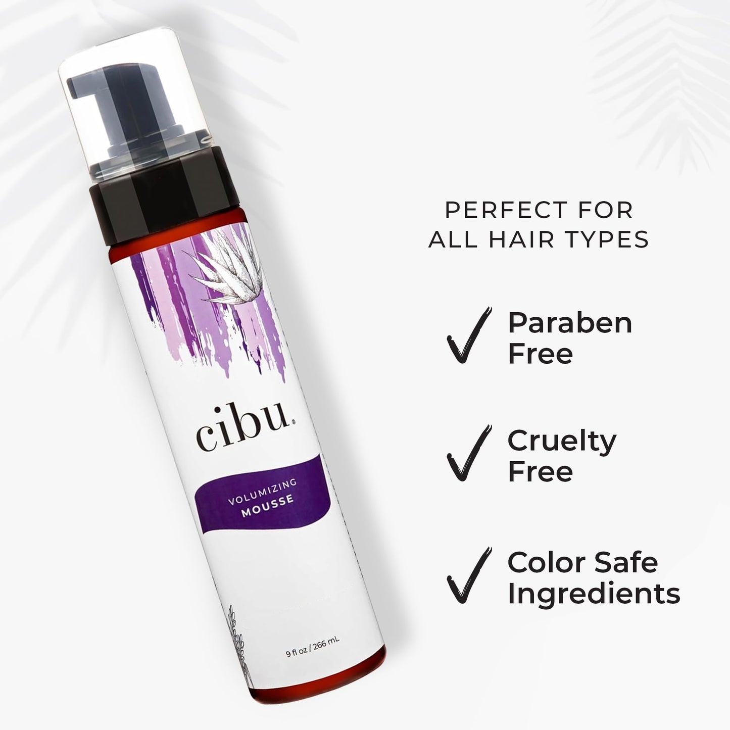CIBU Volumizing Mousse | Travel Size Fine Hair Thickening Mousse | Strong Hold | Ultra Lightweight | Shine | Nutrient-Rich Aloevera, Rice Protein Beauty & Personal Care CIBU