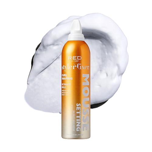 Red by Kiss Setting Mousse Braid Frizz Control, Curl Definition, Shine, Maximize Volume, Ultimate Hold, Long Lasting, Non Sticky Creamy Foam Style Beauty & Personal Care Red by Kiss