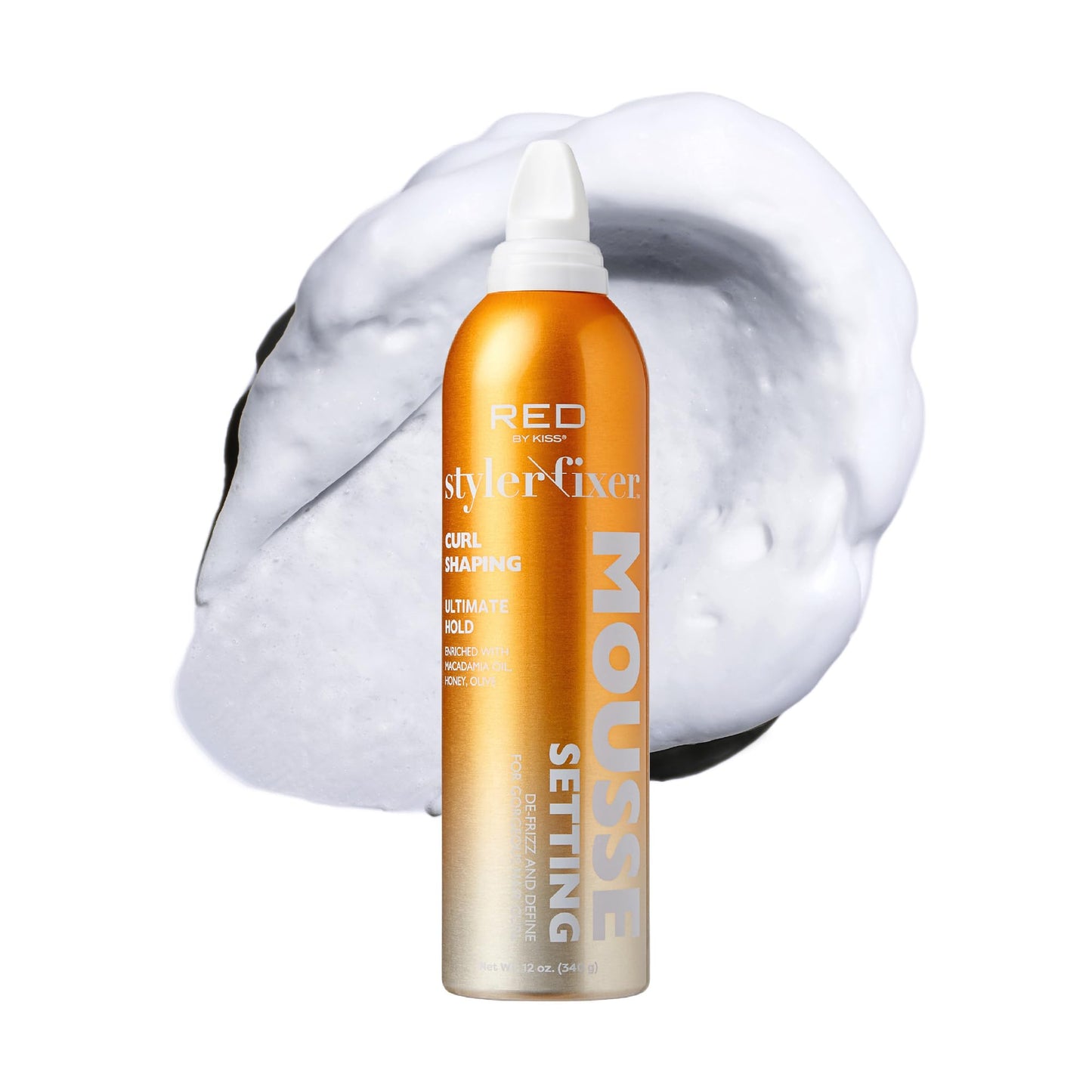 Red by Kiss Setting Mousse Braid Frizz Control, Curl Definition, Shine, Maximize Volume, Ultimate Hold, Long Lasting, Non Sticky Creamy Foam Style Beauty & Personal Care Red by Kiss