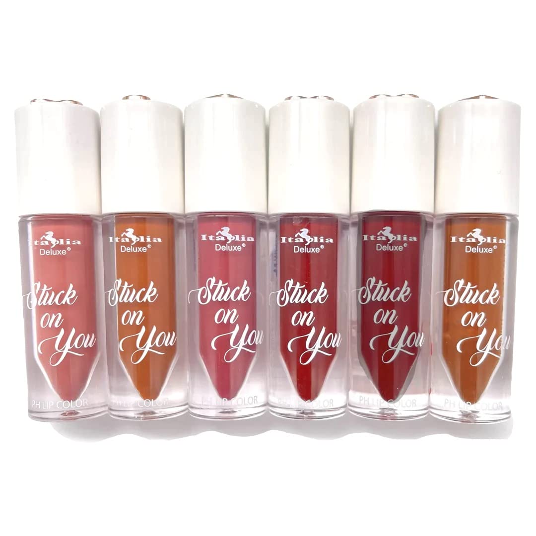 Italia Deluxe STUCK ON YOU PH LIP COLOR 6 Piece Set Lasts All Day, 0.1058 Ounce Beauty & Personal Care Italia Deluxe