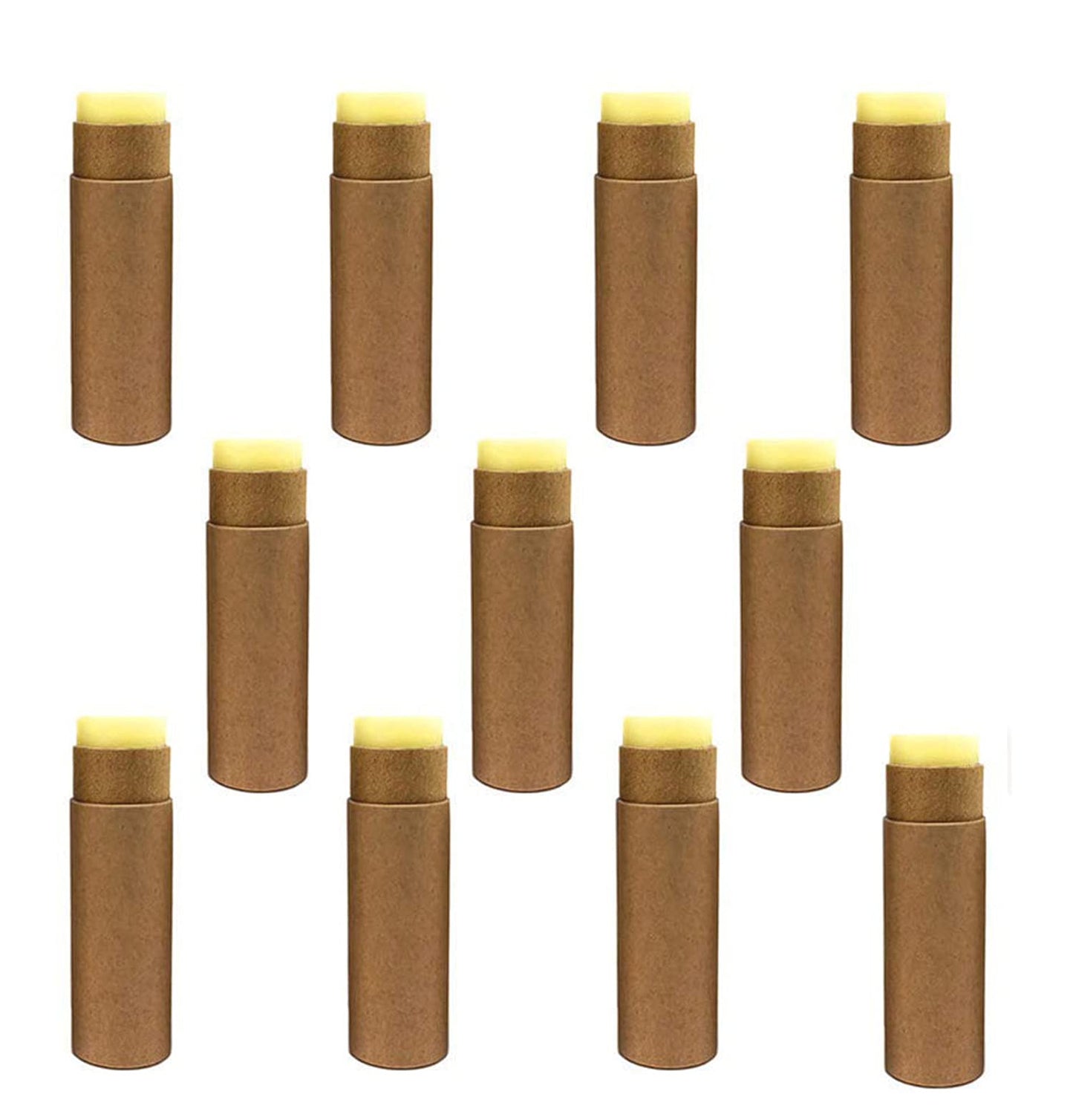 Healthcom 10 Pack 15ml Paperboard Lip Balm Tubes 0.5 Oz Kraft Paper Lipstick Tube Cardboard Empty Deodorant Container Solid Perfume Tube Cosmetic Box Beauty and Personal Care Healthcom