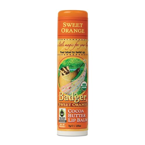 Badger Sweet Orange Cocoa Butter Lip Balm - .25oz Stick Beauty & Personal Care Badger