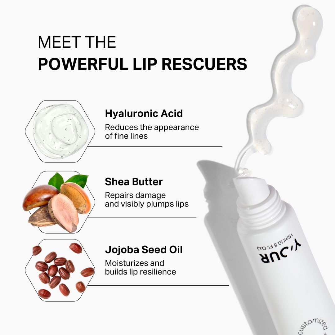 Y’OUR Intensive Healing Lip Balm for Dry Chapped Lips - Deeply Hydrating Lip Treatment - Hyaluronic Acid, Shea Butter & Rosehip Oil - Repairing Beauty and Personal Care Y'OUR