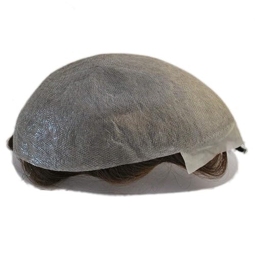 Super Thin Skin Toupee for Men Black Brown Human Hair Unit (3#-ash brown) Beauty & Personal Care Suncolor Hair
