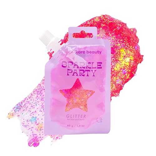 KARA BEAUTY Sparkle Party Glitter Gel for Hair and Body - Aloe Vera & Lavender Infused Glitter Makeup - No-Glue Face & Body Glitter - Gifts for Women Beauty & Personal Care Kara Beauty
