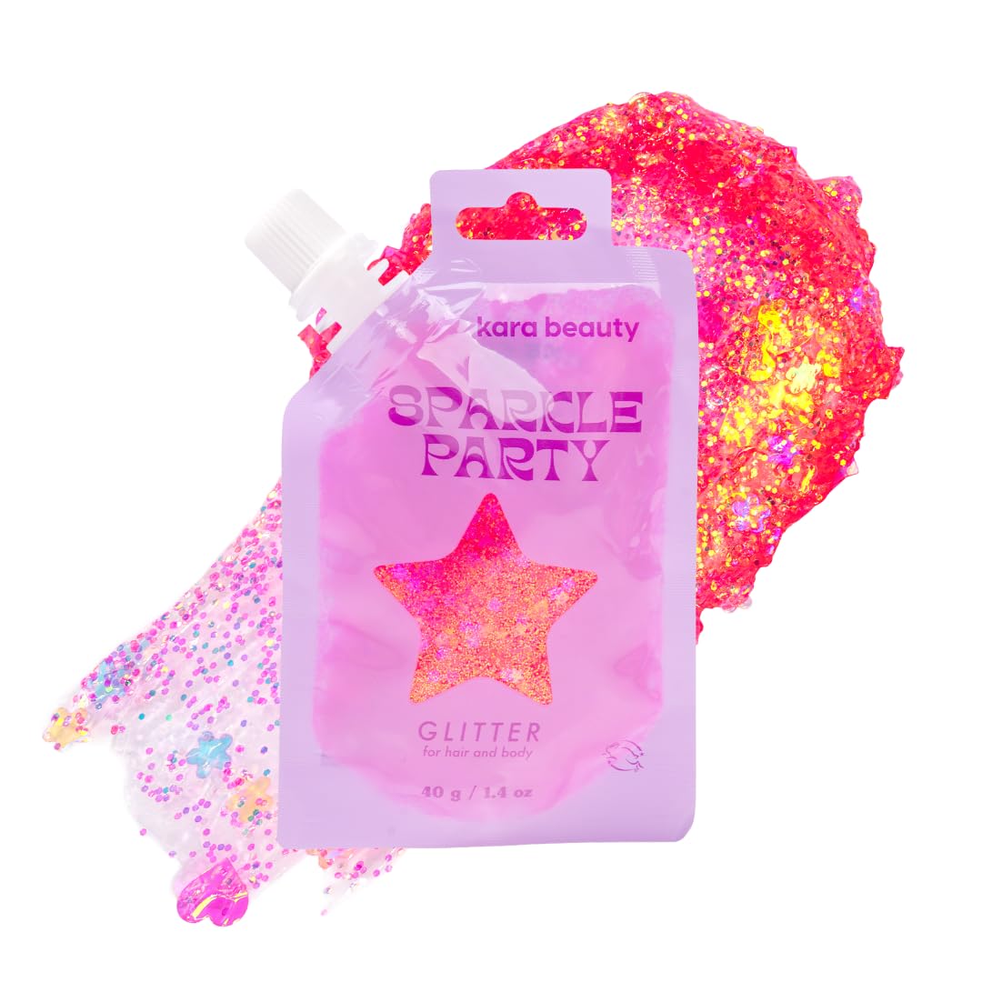 KARA BEAUTY Sparkle Party Glitter Gel for Hair and Body - Aloe Vera & Lavender Infused Glitter Makeup - No-Glue Face & Body Glitter - Gifts for Women Beauty & Personal Care Kara Beauty