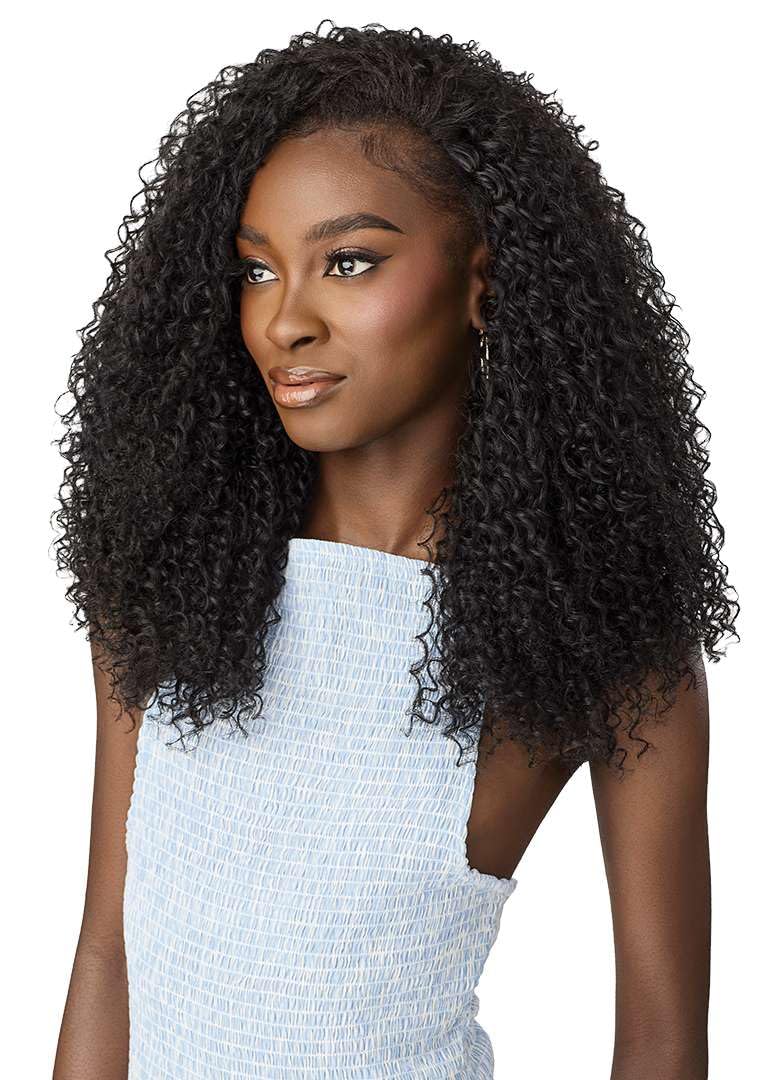 Outre Quick Weave Synthetic Half Wig - 3C Whirly Curls (DR4/HONEY BLONDE)