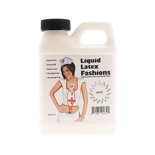 Liquid Latex Fashions - Ammonia Free Halloween Easy Peel Off Body Paint, Ideal for Art, Theater, Parties, School Plays, Cosplays and Concerts, White Beauty & Personal Care Liquid Latex Fashions