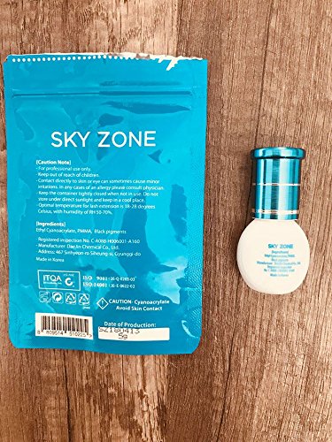 Eyelash Extension Glue sky zone 5 ml/Volume and Classic lashes/1-2 Sec Drying time/Retention 7 weeks/Latex free/Mink/Silk/Low fumes Beauty & Personal Care Sky Zone