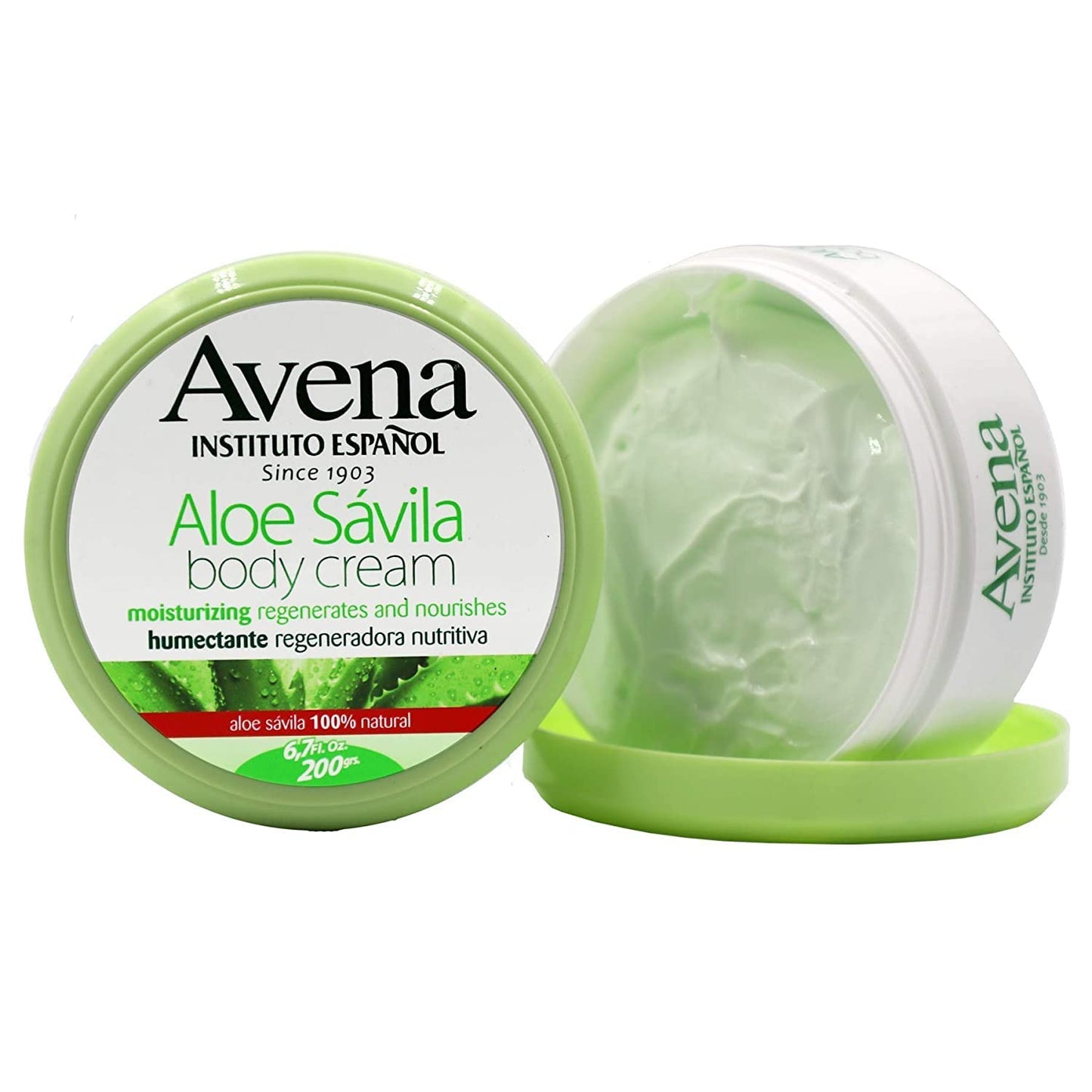 Avena Instituto Espanol Aloe Savila Body Cream, Moisturizing, Regenerates and Nourishes, 2-pack Of 6.7 FL Oz each, 2 Jars Beauty & Personal Care Avena Instituto Espanol