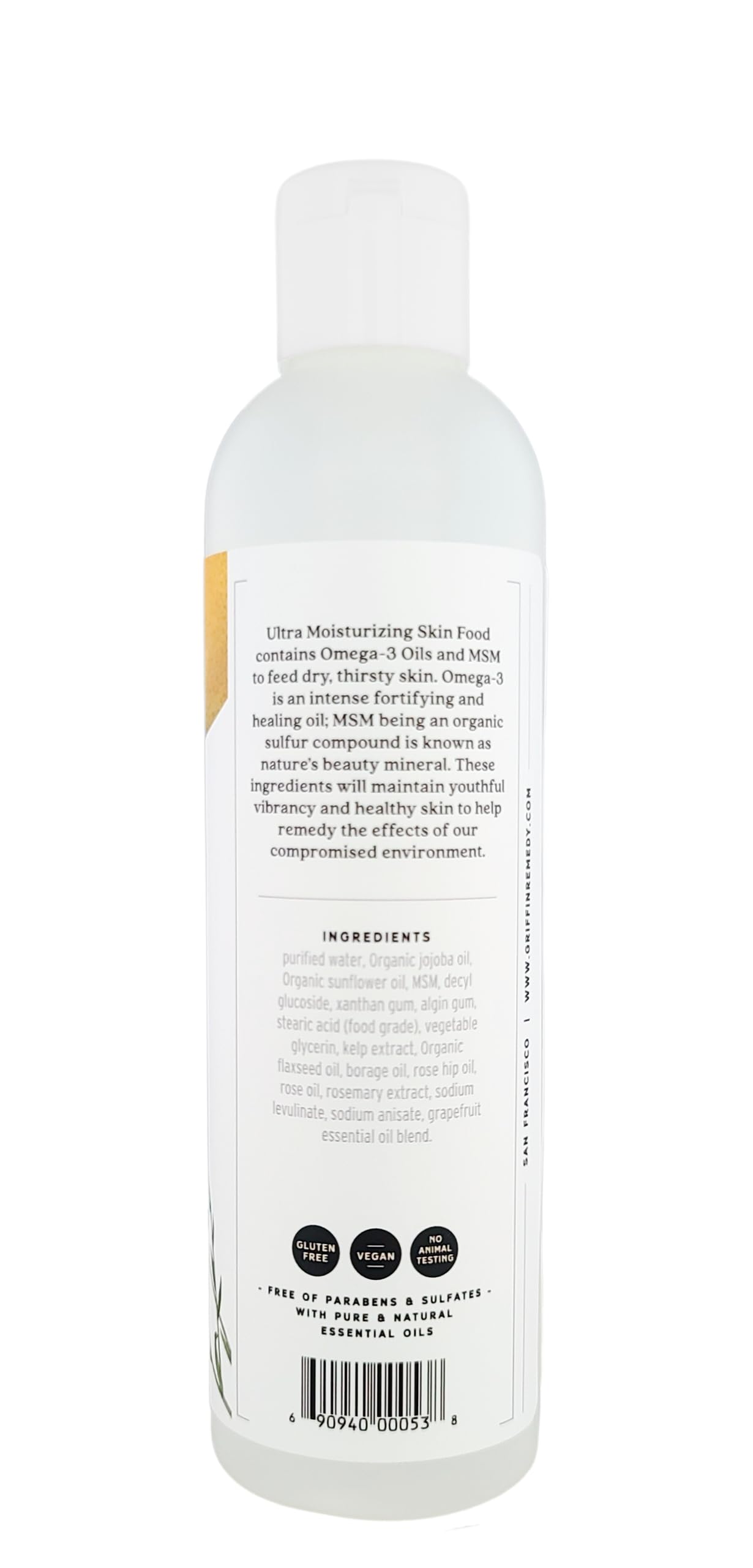 Griffin Remedy Omega - 3 Body Wash - Grapefruit Essential Oils and Organic MSM, Creamy, Moisturizing, All-Natural, Paraben-Free, Sulfate-Free 8 fl oz Beauty & Personal Care Griffin Remedy
