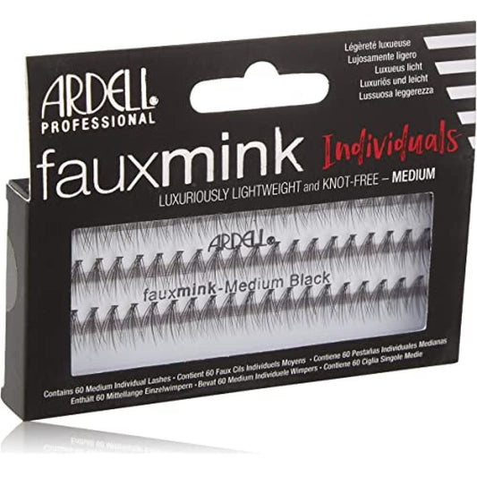 Ardell False Eye Lashes Faux Mink Individuals Medium Black, 1 Pack