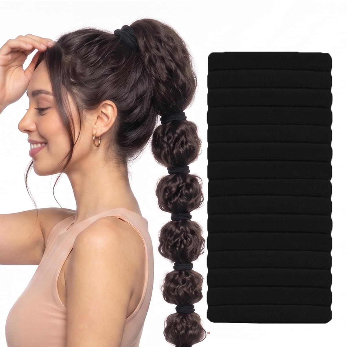 Seamless Hair Ties No Damage Nylon Ponytail Holders for Thick Curly Hair Beauty and Personal Care Vrose Flosi Default Title