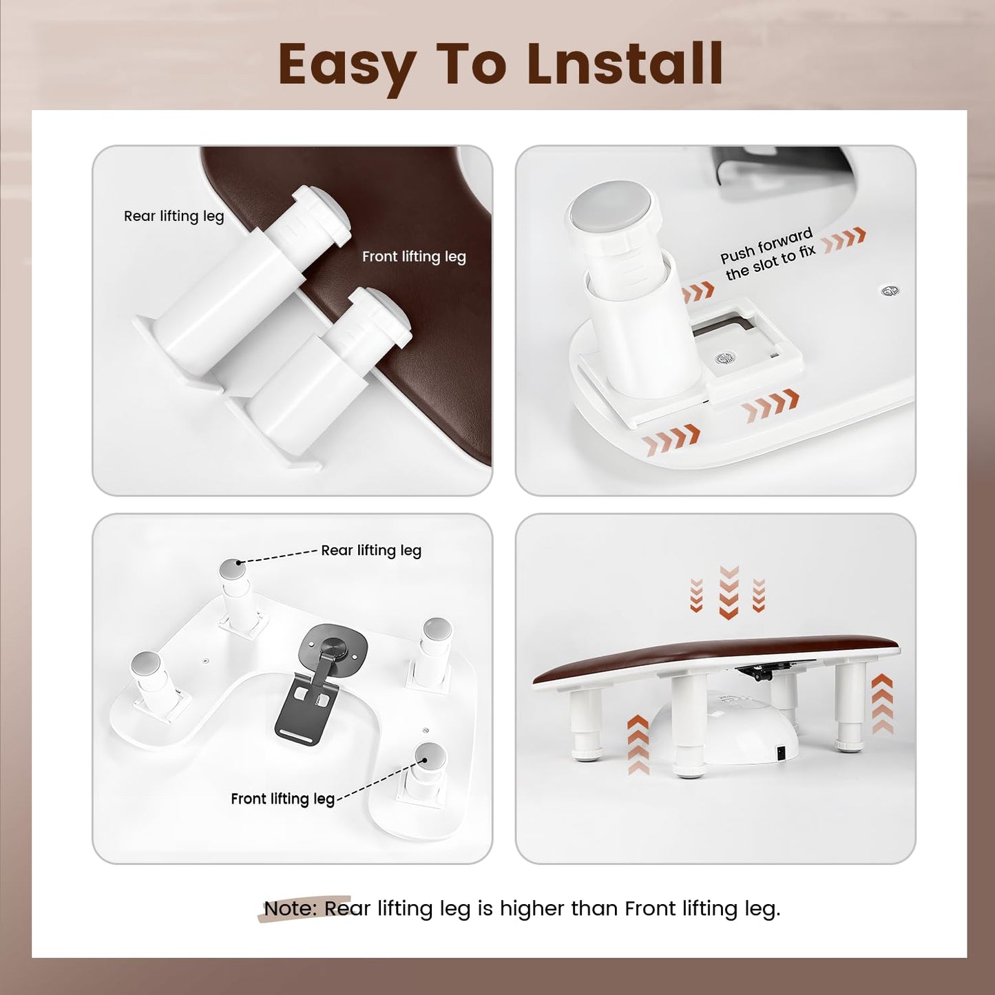 JODSONE U-Shaped Brown Arm Rest for Nails Tech with Rotating 360°Built-In Phone Holder and Adjustable Nail Arm Rest Detachable Manicure Hand Rest Beauty and Personal Care JODSONE