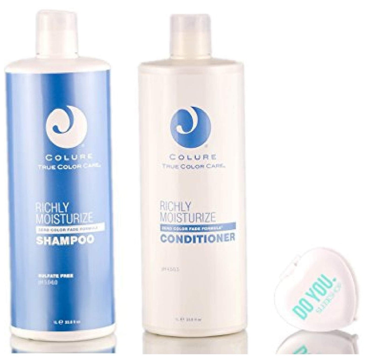 Colure True Color Care Richly Moisturize Shampoo & Conditioner DUO Set (with Sleek Compact Mirror) (33.8 oz Liter Large Kit) Beauty & Personal Care COLURE