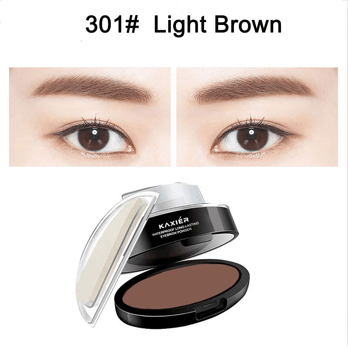 Moakxer Eyebrow Powder,Waterproof Eyebrow Stamp Powder Seal Perfect Nature Eye Brow Powder Tinting Coloring Kit Delicate Shape (301# Light Brown) Beauty and Personal Care Moakxer