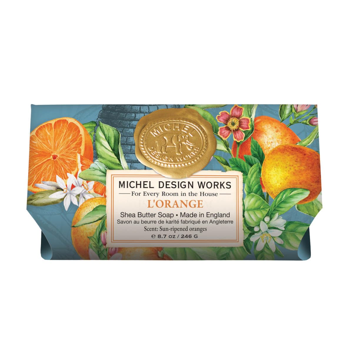 Michel Design Works Soap Bar, L'Orange Large, Beautiful Design, Triple-milled Beauty & Personal Care Michel Design Works
