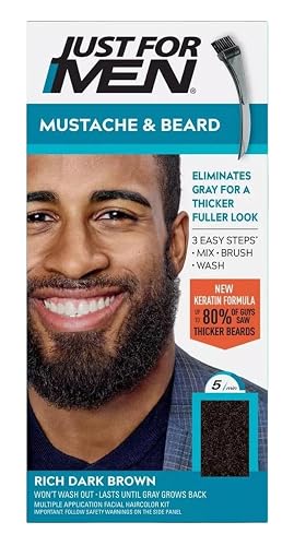 Just For Men Mustache & Beard #M-47 Rich Dark Brown (6 Pack) Beauty & Personal Care Just for Men