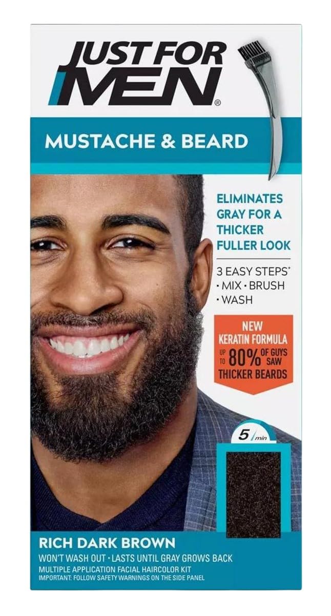 Just For Men Mustache & Beard #M-47 Rich Dark Brown (2 Pack) Beauty & Personal Care Just for Men