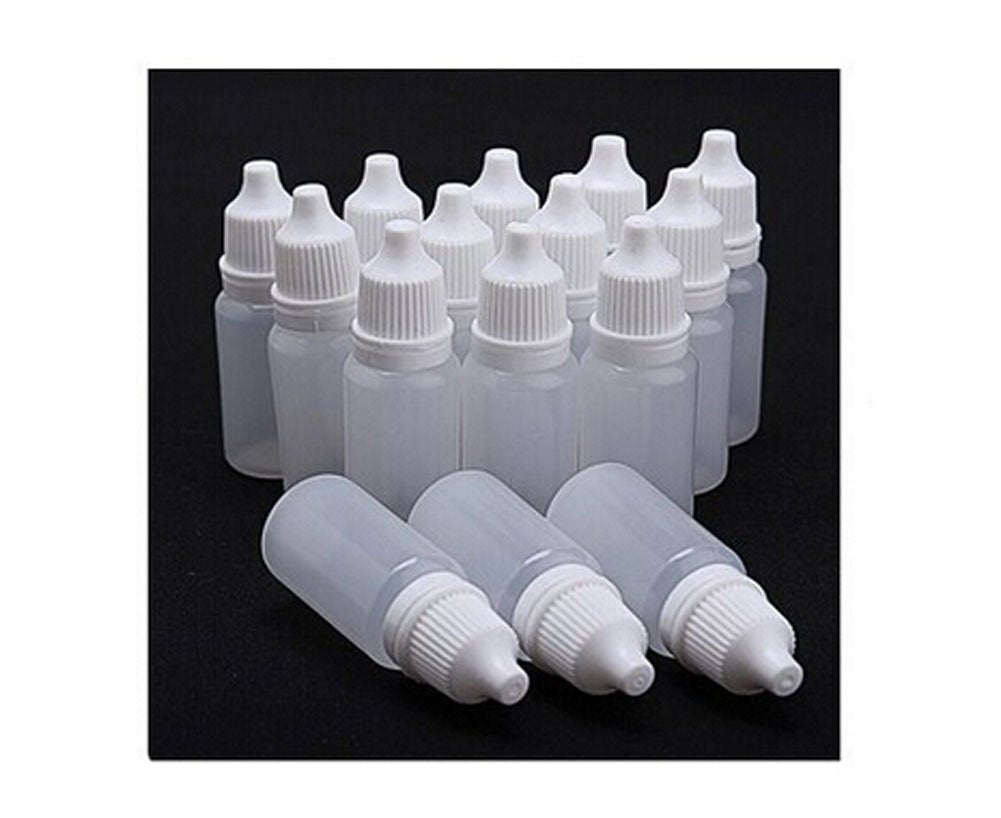 24PCS Clear Plastic Empty Refillable Dropper Bottle Essential Oil Container with Screw Lid Travel Portable Eye Liquid Container (0.5oz) Beauty & Personal Care Suoirblss