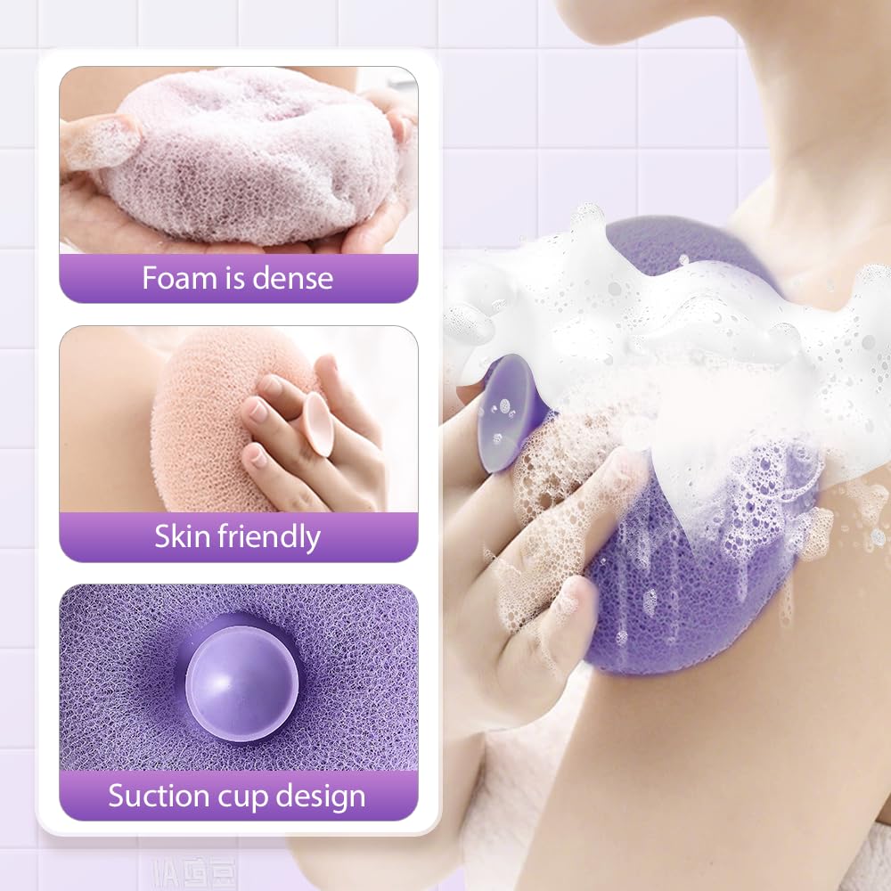 Super Soft Sunflower Suction Cup Bath Ball, 2025 Upgraded Bath Sponge Cleaning Brush Exfoliating Bath Sponge Cleaning Brush, Multi-Color Mesh Pouf Beauty and Personal Care Pousbo