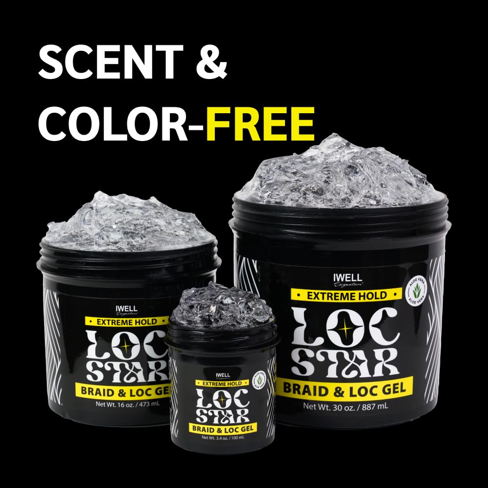IWELL Signature Loc Star Braid & Loc Gel, 16 fl oz | Extreme Hold for Braids, Locs, Twists, Cornrows & Edges | Smooths & Tames Frizz | No Heavy Beauty & Personal Care IWELL Signature