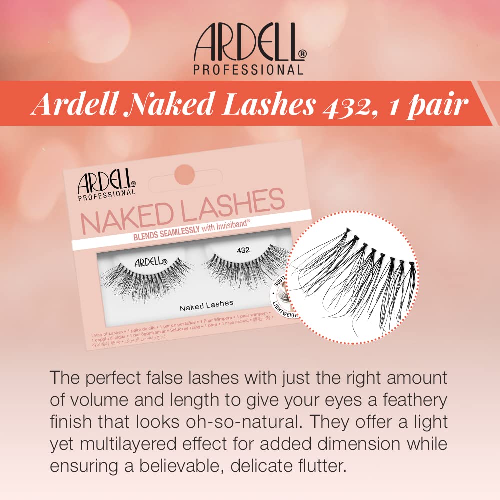 Ardell Naked Lashes Natural 432 with Invisiband - Lightweight, Natural False Eyelashes, Soft Volume Strip Lashes, 1 Pair Beauty & Personal Care Ardell
