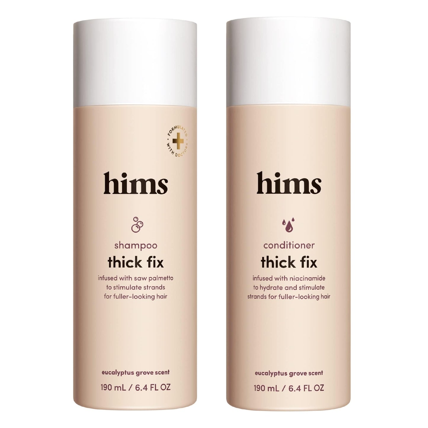 hims Thick Fix Shampoo & Conditioner Set - Saw Palmetto for Healthy Hair Growth & Thickening - Scalp Cleansing - Vegan, Sulfate-Free & Cruelty-Free Beauty & Personal Care HIMS & HERS
