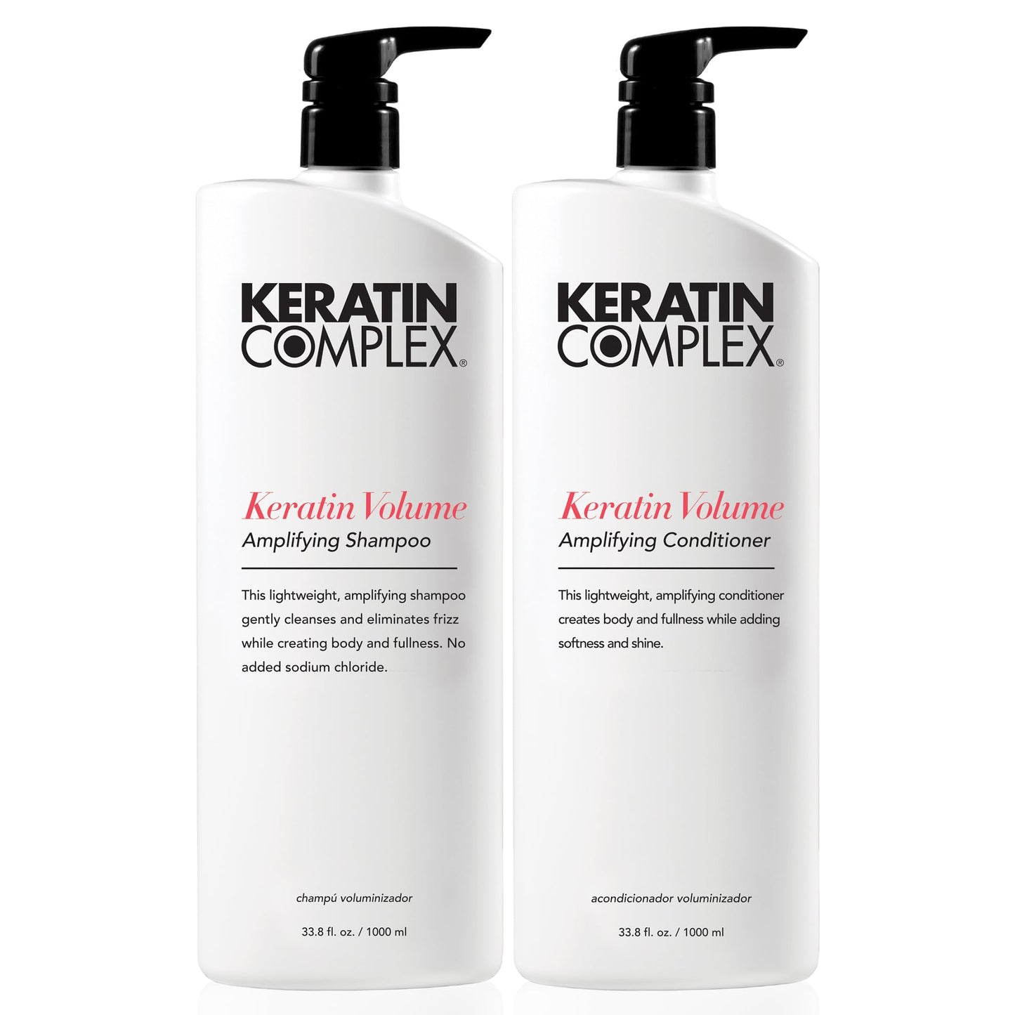 Keratin Complex - Keratin Volume Amplifying Shampoo & Conditioner Duo - 33.8 fl oz Each Beauty & Personal Care Keratin Complex