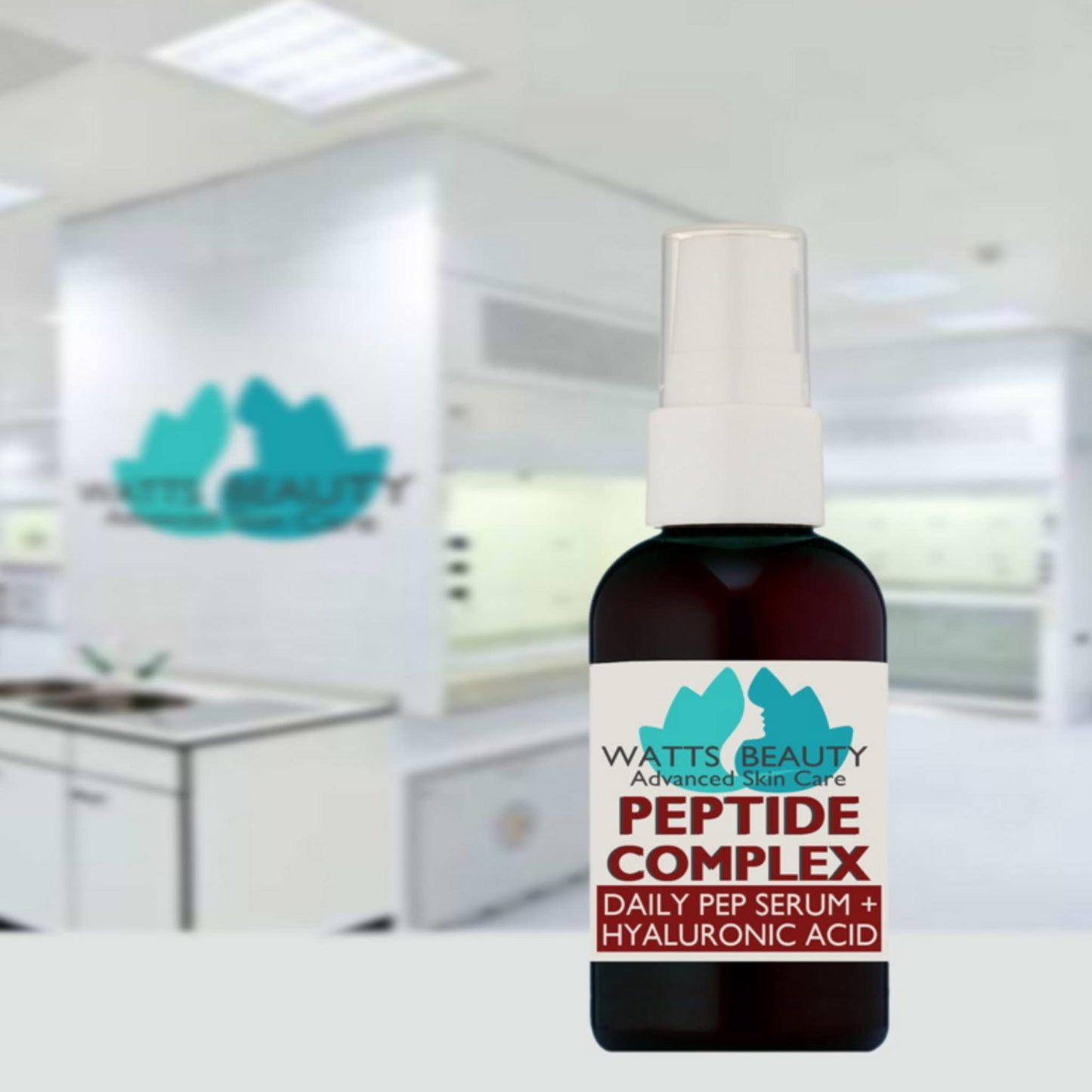 Watts Beauty Peptide Anti-Aging Face Serum - Hyaluronic Acid and Collagen Boosting Daily Face Care Polypeptide Complex with L-Arginine Firms Wrinkles Beauty & Personal Care Watts Beauty