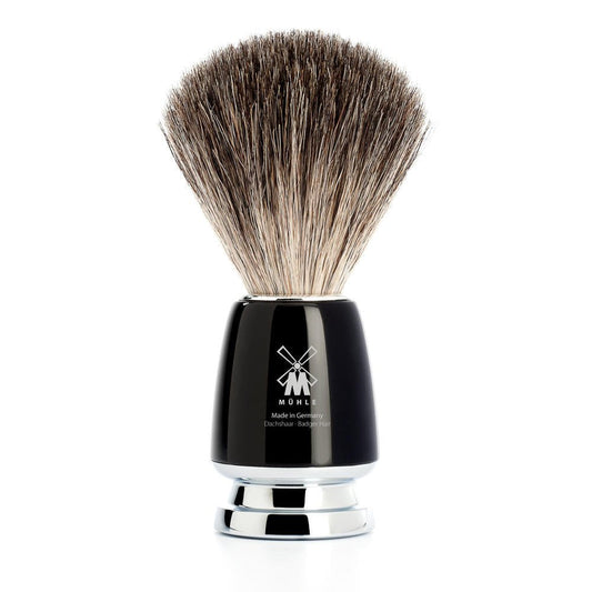 MÜHLE RYTMO Pure Badger Shaving Brush - High-Grade Handle with Chrome Accents - Luxury Shave Accessory for Men Beauty and Personal Care MÜHLE