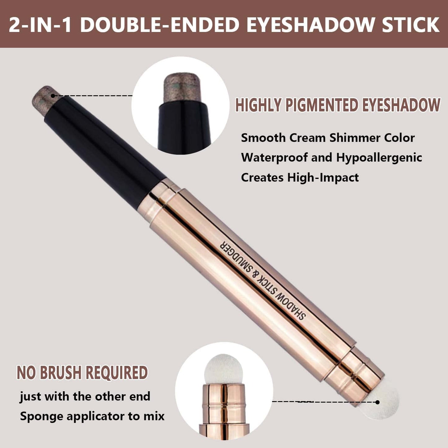 Metiplou Brown Eyeshadow Stick Eyeliner pencil For Eye Makeup Cream Shimmer Smooth Glitter Dark Light Matte Single Crayon Primer Palette Beauty & Personal Care Metiplou