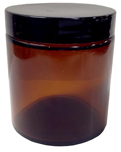 4 Ounce Amber Glass Straight Sided Pressure Sensitive Jar [1 Pack] Beauty & Personal Care Product Hut