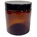 4 Ounce Amber Glass Straight Sided Pressure Sensitive Jar [1 Pack] Beauty & Personal Care Product Hut