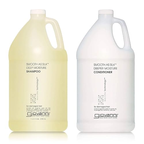 GIOVANNI Eco Chic Smooth as Silk Deep Moisture Shampoo & Conditioner Set - Aloe Extract, Calms Frizz, Detangles, Lauryl & Laureth Sulfate Free Beauty & Personal Care GIOVANNI