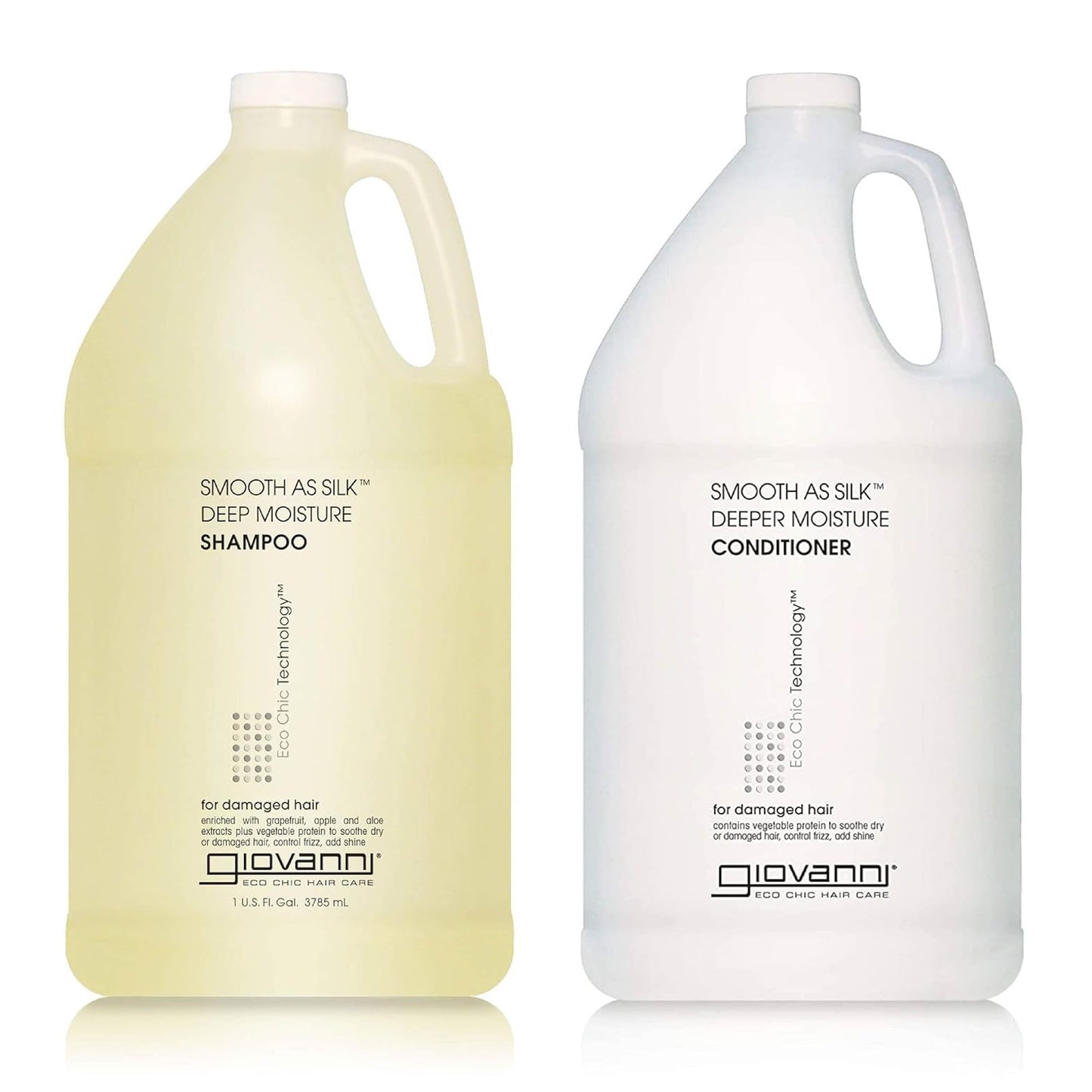 GIOVANNI Eco Chic Smooth as Silk Deep Moisture Shampoo & Conditioner Set - Aloe Extract, Calms Frizz, Detangles, Lauryl & Laureth Sulfate Free Beauty & Personal Care GIOVANNI