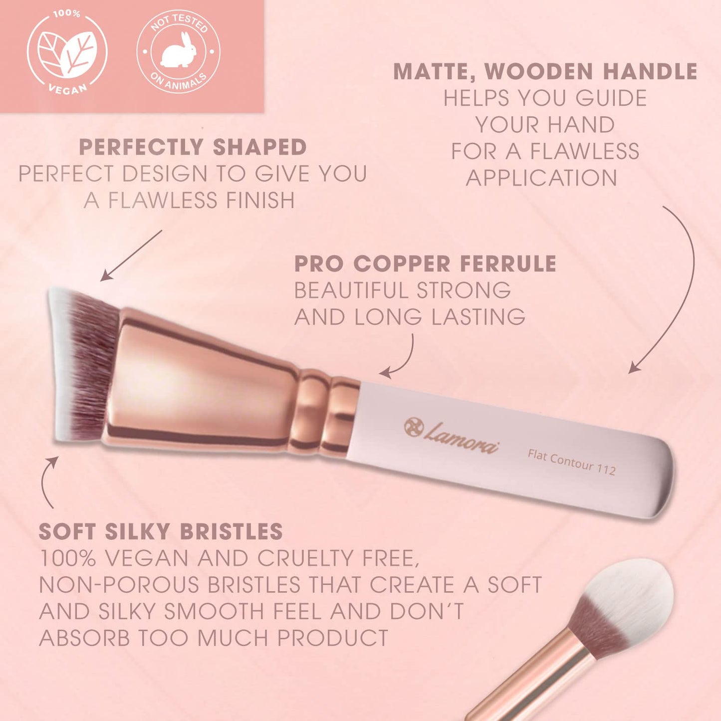 Pro Face Contour Brush Set - Synthetic Contouring Sculpting and Highlighting Kit - Cream Blush Powder Flat Nose Cheek Round Small Angled Fan Tapered Beauty & Personal Care Lamora