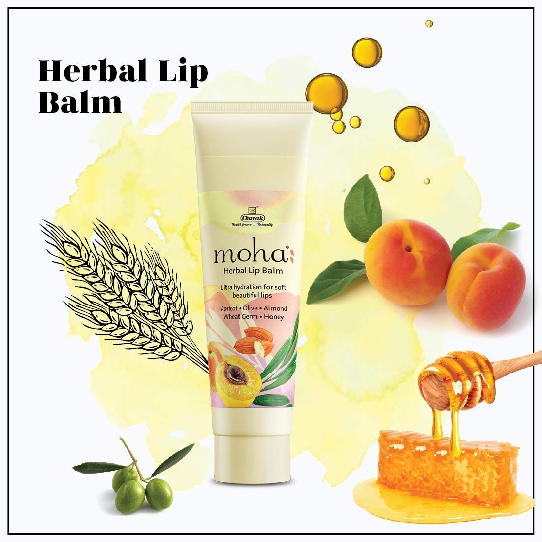 KRISTINA moha: Herbal Lip Balm - 10gm (Pack of 4) Beauty and Personal Care KRISTINA