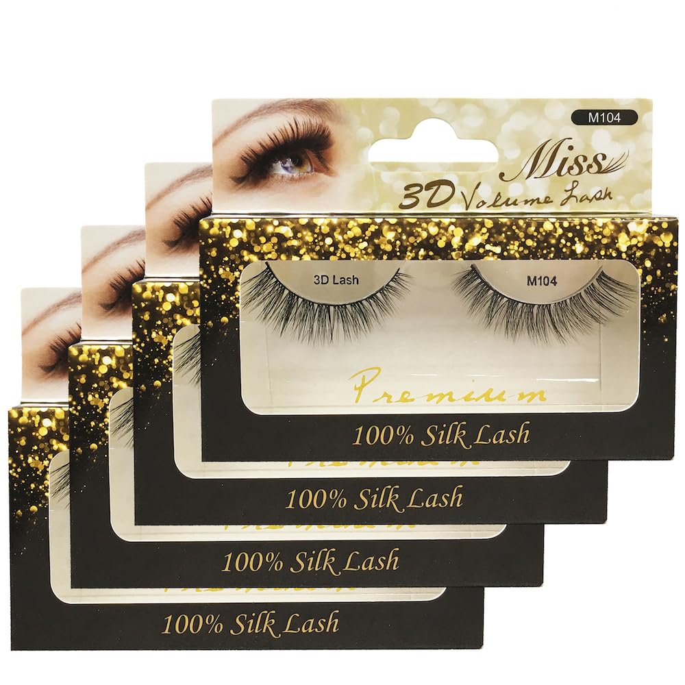 "4 Pairs" Miss Lashes 3D Volume lash M104 Beauty & Personal Care Miss Lash