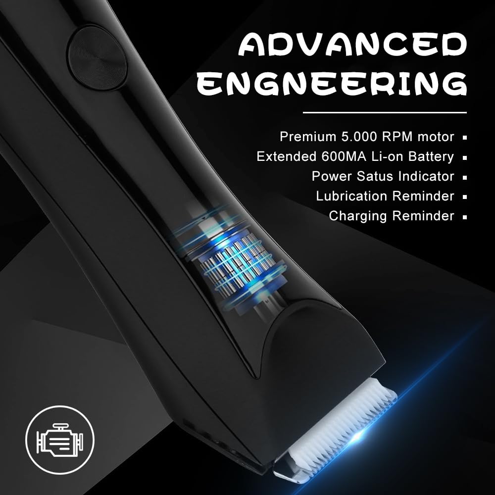 QDKVTNDJZ Body Hair Trimmer for Men, Pubic Groin for with Detachable Blade, Cordless Ball Shaver w/Light, Charging Dock, Waterproof Chest Arm Back Leg Beauty and Personal Care QDKVTNDJZ