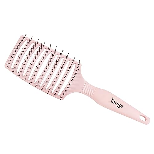 L'ANGE HAIR Siena Wide Curved Vented Hair Brush | Detangle with Nylon Bristles Best for Tangles and Knots Ideal Men Women Brushes Airflow Blush Beauty & Personal Care L'ANGE HAIR