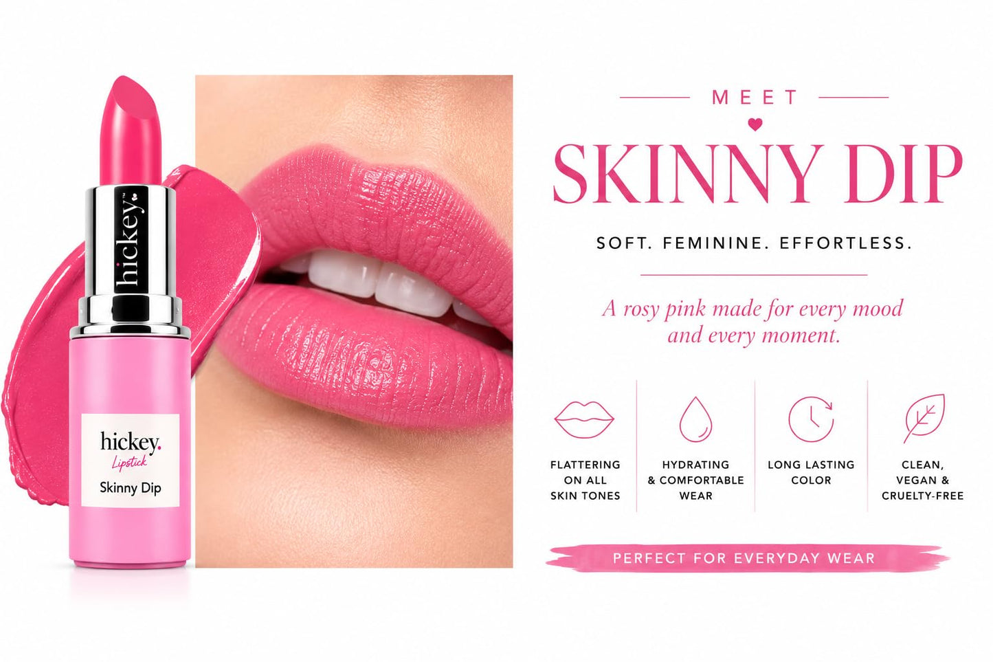 Hickey Lipstick Fashion Week Collection, 5 Piece Refill Set (Mile High, Birthday Suit, Walk of Shame, Beach Babe, Skinny Dip), Long Lasting Hydrating Beauty & Personal Care Hickey