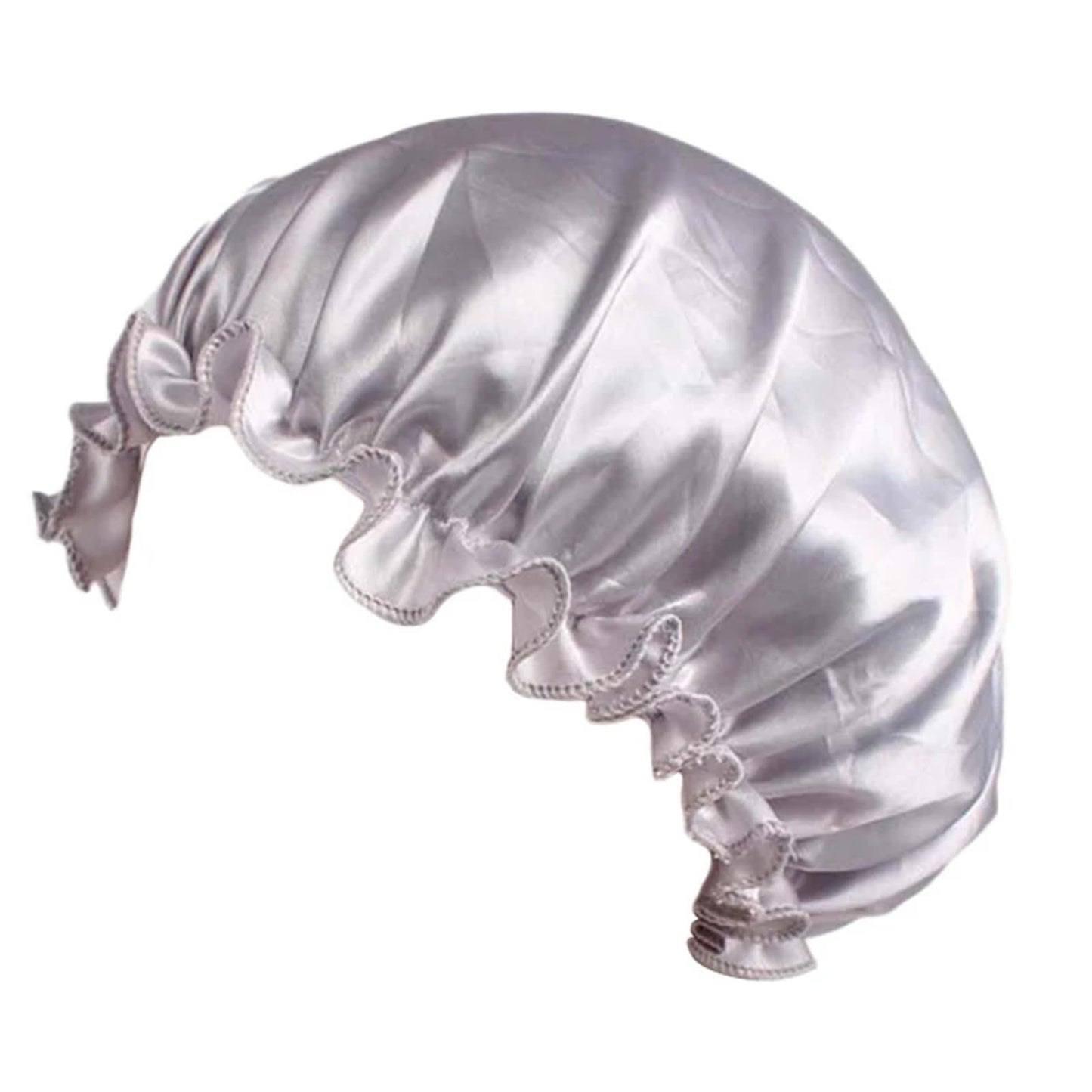 CHYLMAPHEN Lace Sleeping Hat Multifunctional Hair Care Cap Shower Cap Makeup Cap Silk Home Hat Suitable for Curly for Sleeping Use(Silver) Beauty and Personal Care CHYLMAPHEN