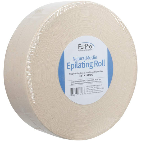 ForPro Premium Natural Muslin Epilating Roll for Body and Facial Hair Removal, Tear-Resistant, Lint-Free, 2.5” W x 100 Yards, Natural Beauty and Personal Care ForPro Professional Collection