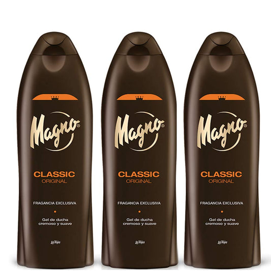 3 Bottles of Magno Shower Gel 18.3oz./550ml Beauty & Personal Care Magno