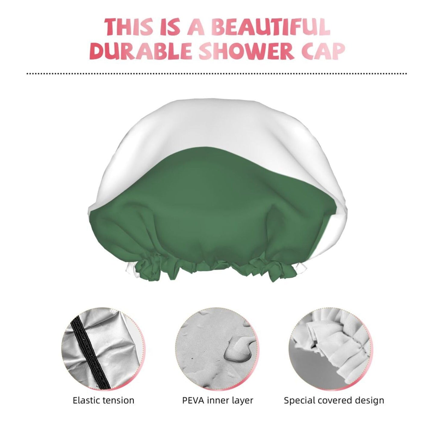 Hungary Flag Prints Shower Cap Double Layer Lined Waterproof Bathing Shower Hat Beauty and Personal Care Hayyett